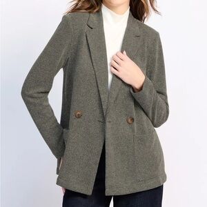 Anthropologie Daniel Rainn Women’s Lightweight Blazer Olive Tweed Jacket Pockets